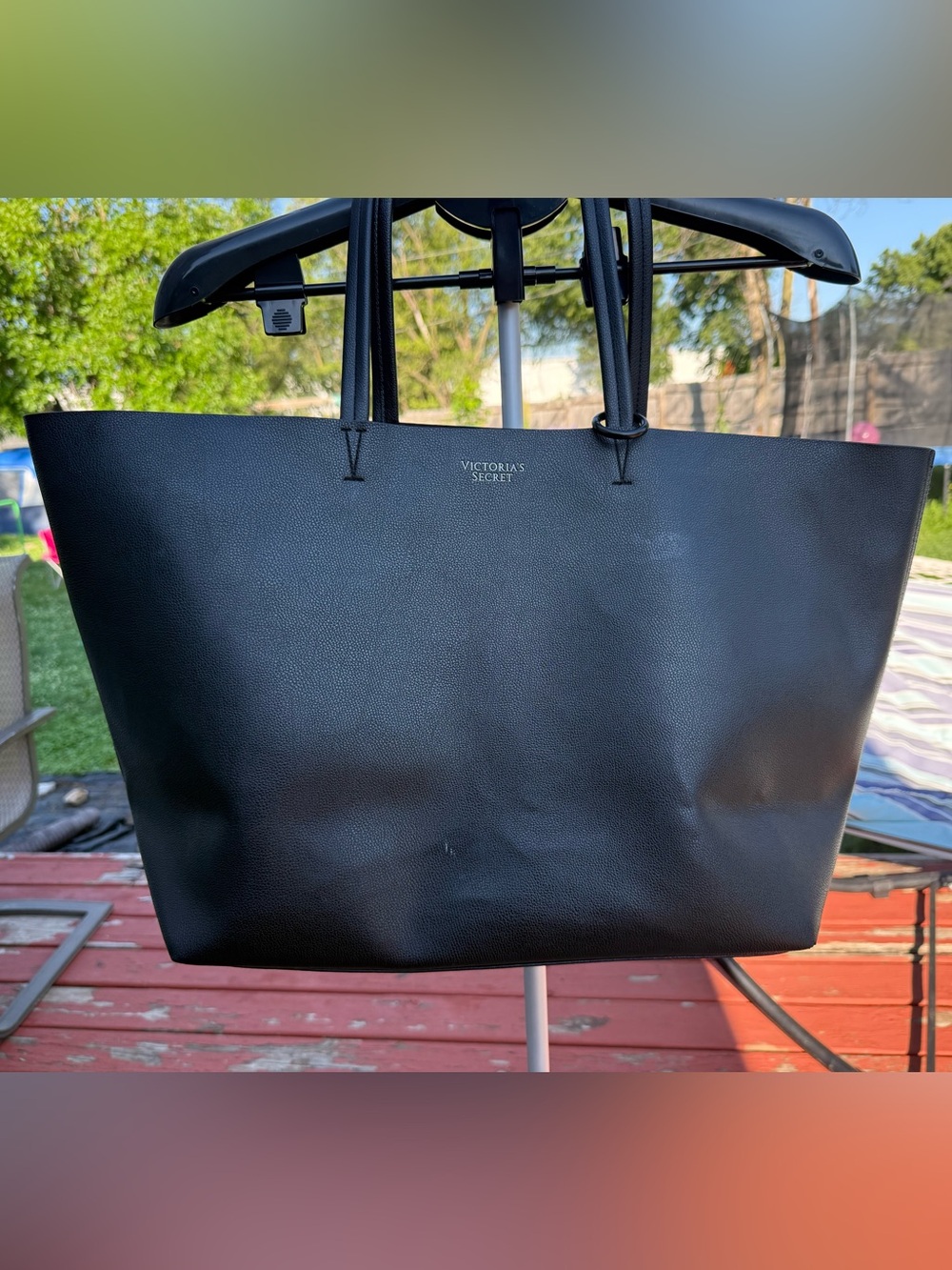Victoria's Secret Black Pebbled Tote